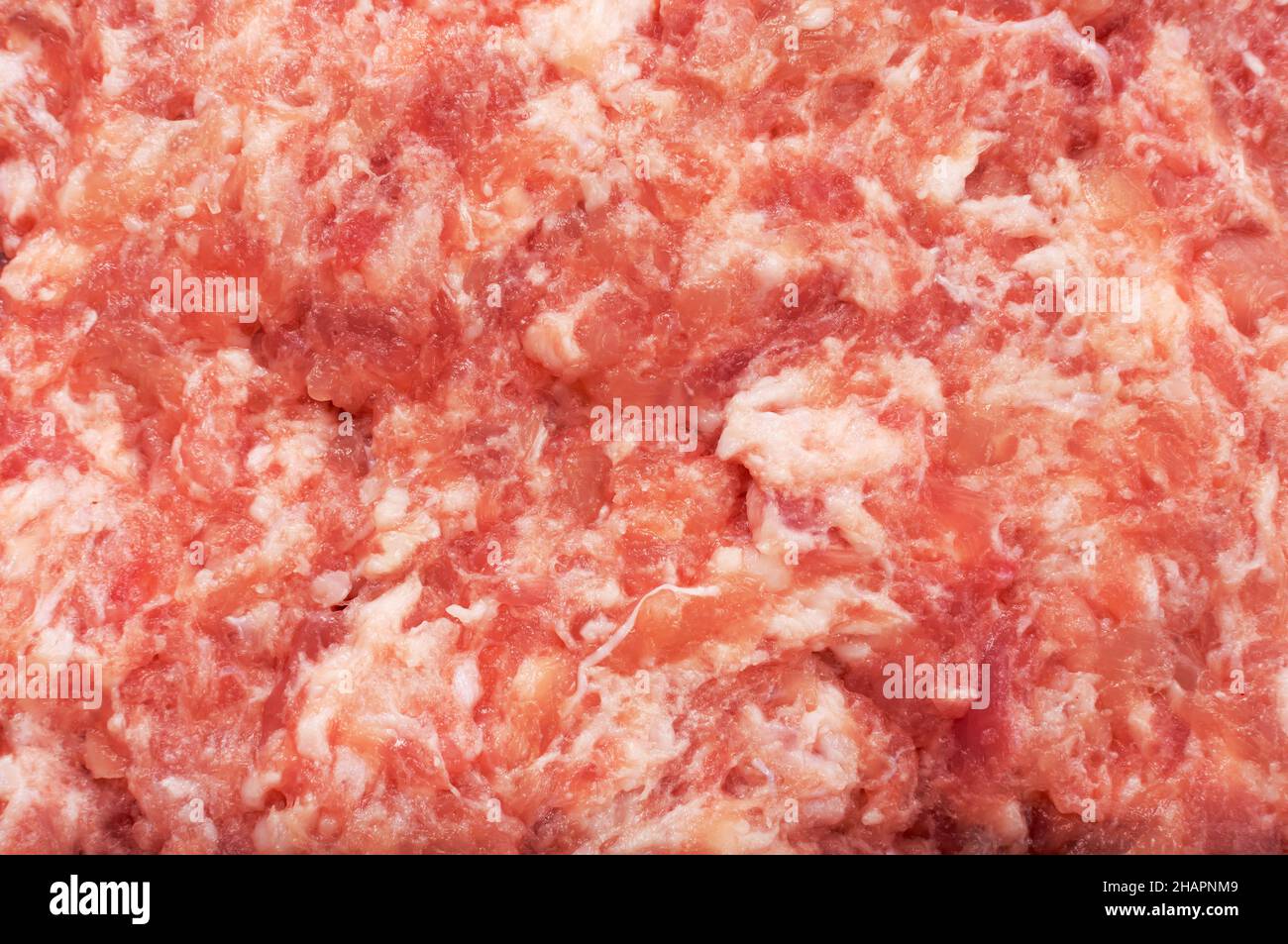 Carne macinata. Sfondo di carne ritorta tritata da vicino Foto Stock