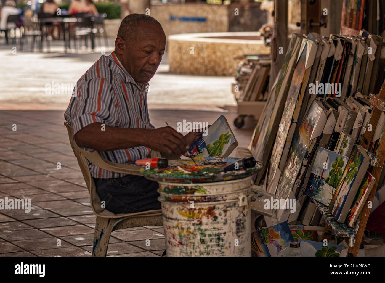BAYAHIBE, REPUBBLICA DOMINICANA - 03 gennaio 2020: BAYAHIBE, REPUBBLICA DOMINICANA 4 GENNAIO 2020: Pitture dominicane Foto Stock