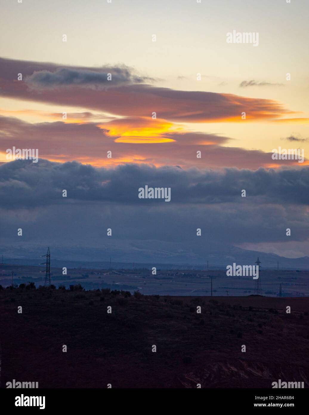 Tramonto a Segovia, Spagna. Ora d'oro. Foto Stock