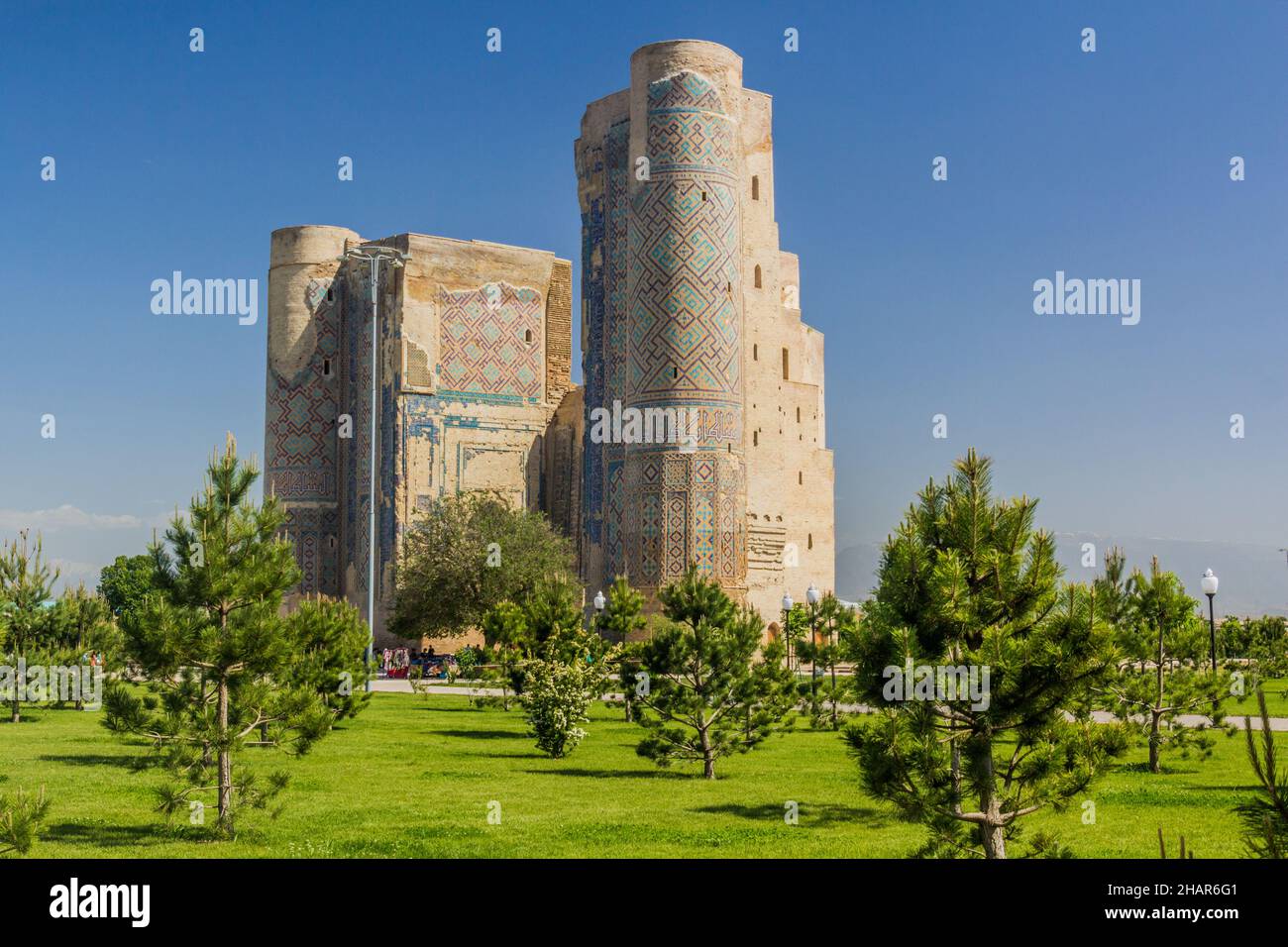 Rovine del palazzo di AK Saray a Shahrisabz, Uzbekistan Foto Stock