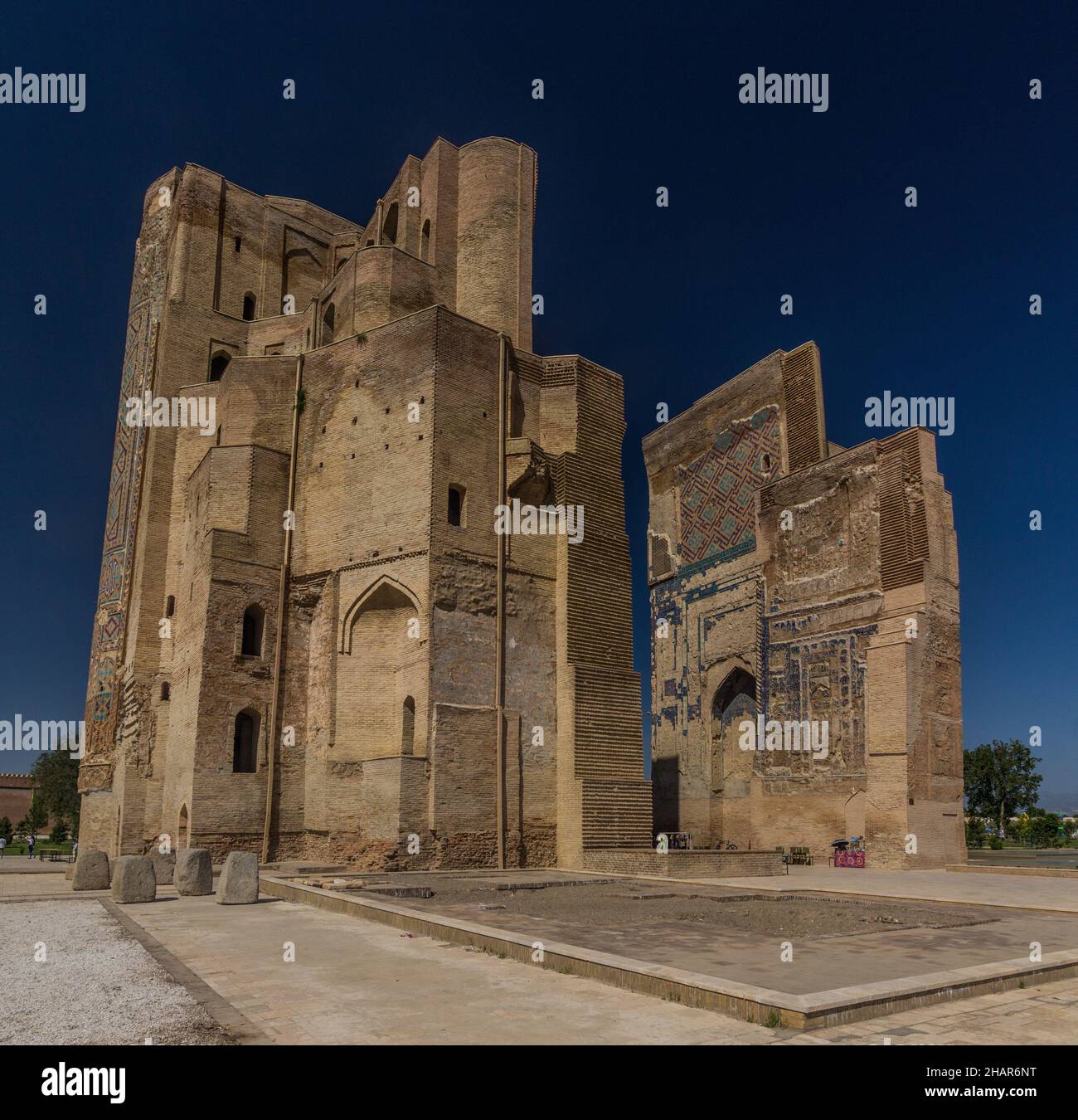 AK Saray palazzo rovine in Shahrisabz, Uzbekistan Foto Stock