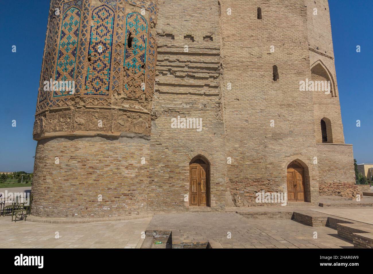 AK Saray palazzo rovine in Shahrisabz, Uzbekistan Foto Stock