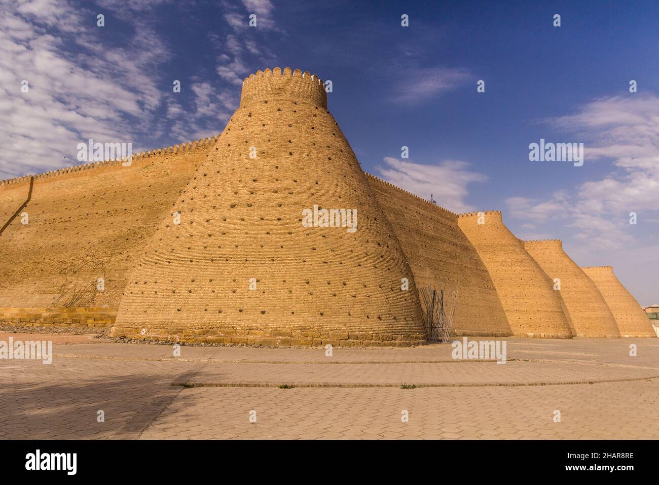 Arca di Bukhara fortificazione mura, Uzbekistan Foto Stock