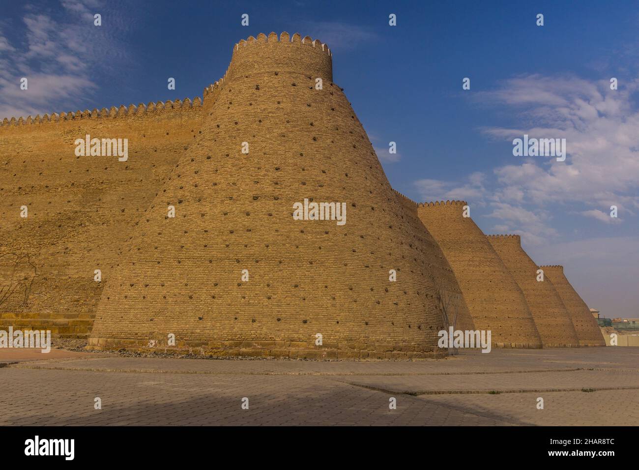 Arca di Bukhara fortificazione mura, Uzbekistan Foto Stock