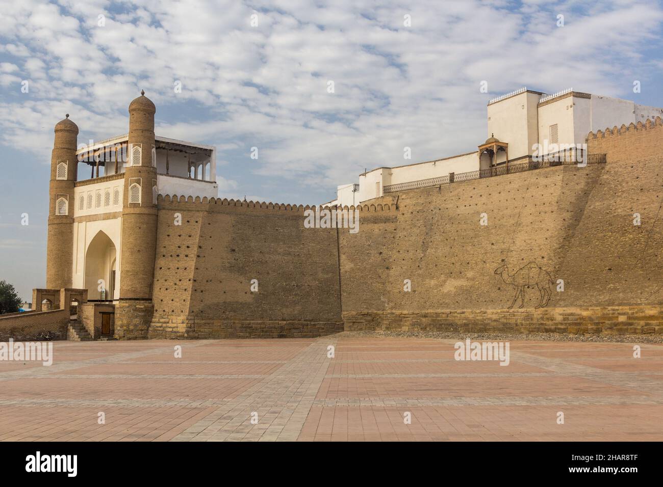 Arca di Bukhara fortificazione mura, Uzbekistan Foto Stock
