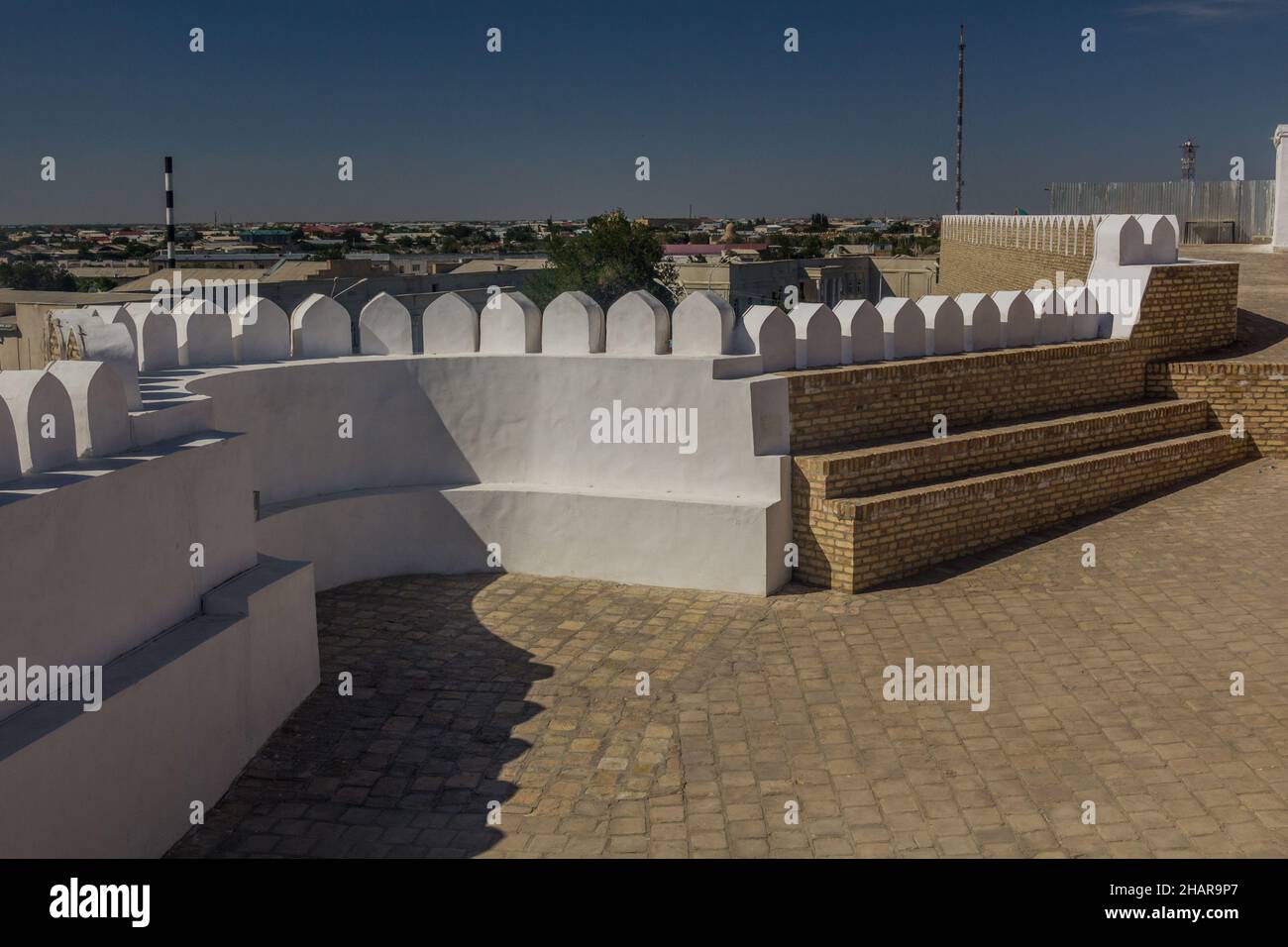 Fortificazione mura dell'Arca di Bukhara fortezza, Uzbekistan Foto Stock