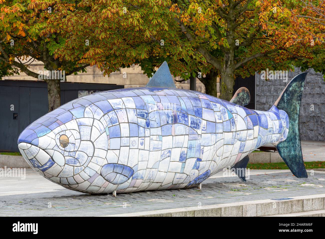 The Big Fish, Donegall Quay, Belfast, County Antrim, Irlanda del Nord, Regno Unito Foto Stock