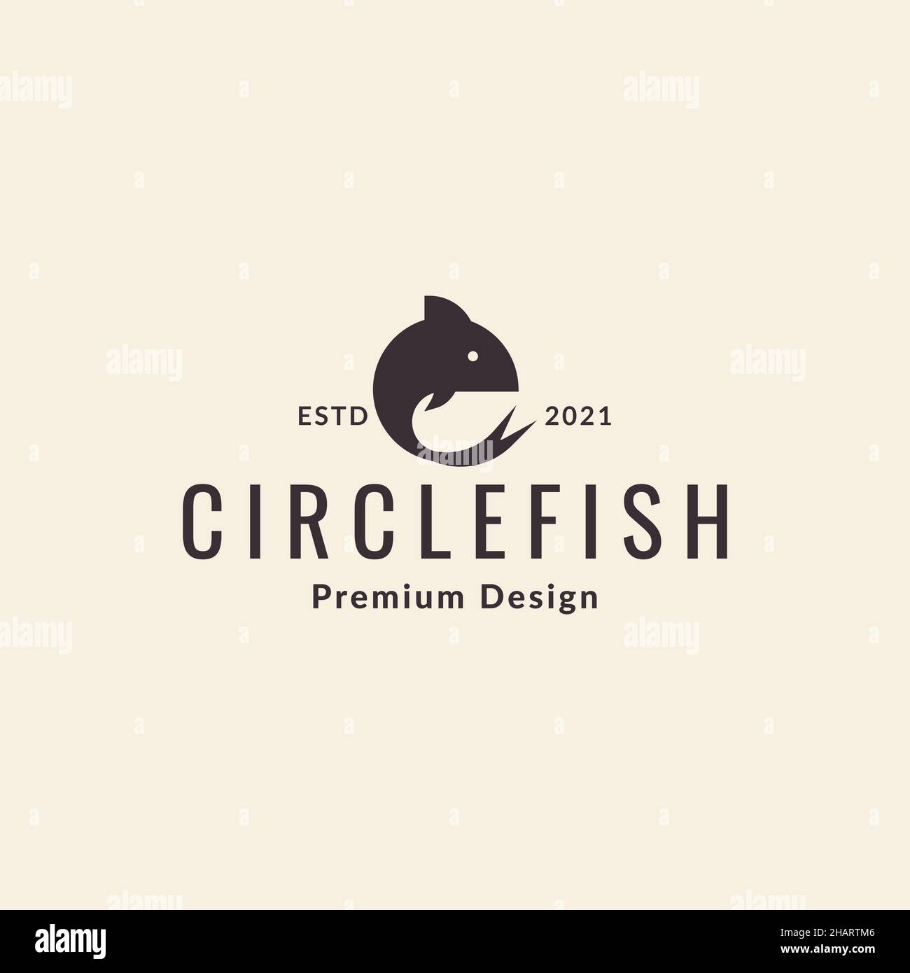 piccolo pesce geometrico hipster logo simbolo icona vettore grafico disegno illustrazione idea creativa Illustrazione Vettoriale