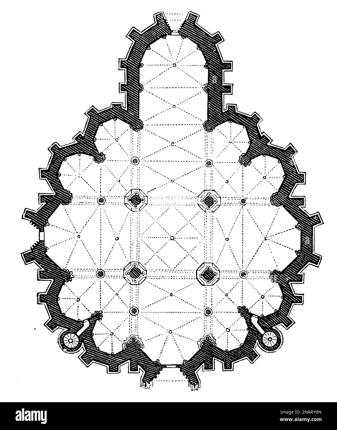 Chiesa di nostra Signora in Treviri, piano terra, , (libro di storia dell'arte, ), Liebfrauenkirche in Treviri, Grundriss, Église Notre-Dame de Trèves, plan d'ensemble Foto Stock