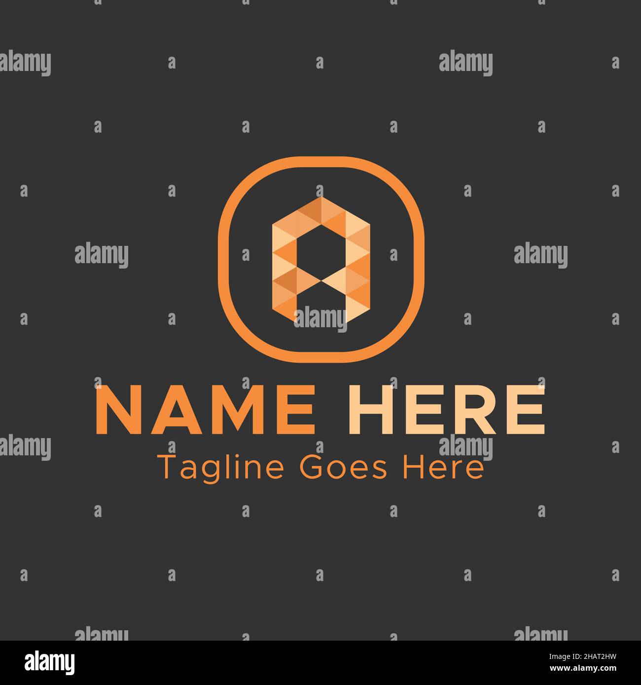 Un logo a lettera. Logo a forma quadrata con lettera. Logo astratto di colore arancione chiaro. Illustrazione Vettoriale