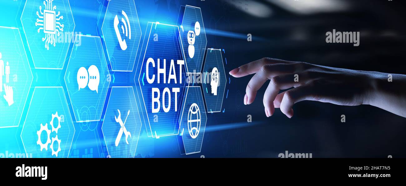 Chatbot Customer Service Automation NLP Natural Language Processing concetto di tecnologia aziendale. Foto Stock