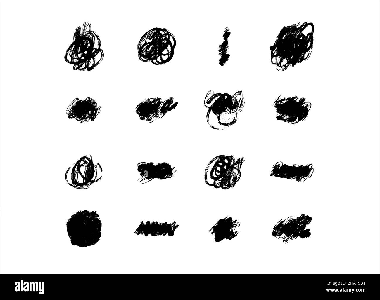 Set di illustrazioni tratto di scricchiolo per le risorse di progettazione grafica Foto Stock