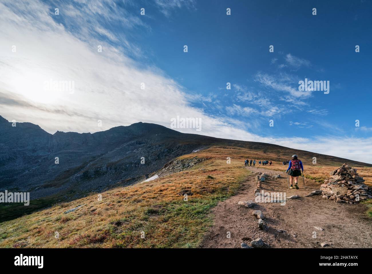 Escursioni verso il Monte Bierstadt vicino Georgetown, Colorado, Stati Uniti Foto Stock