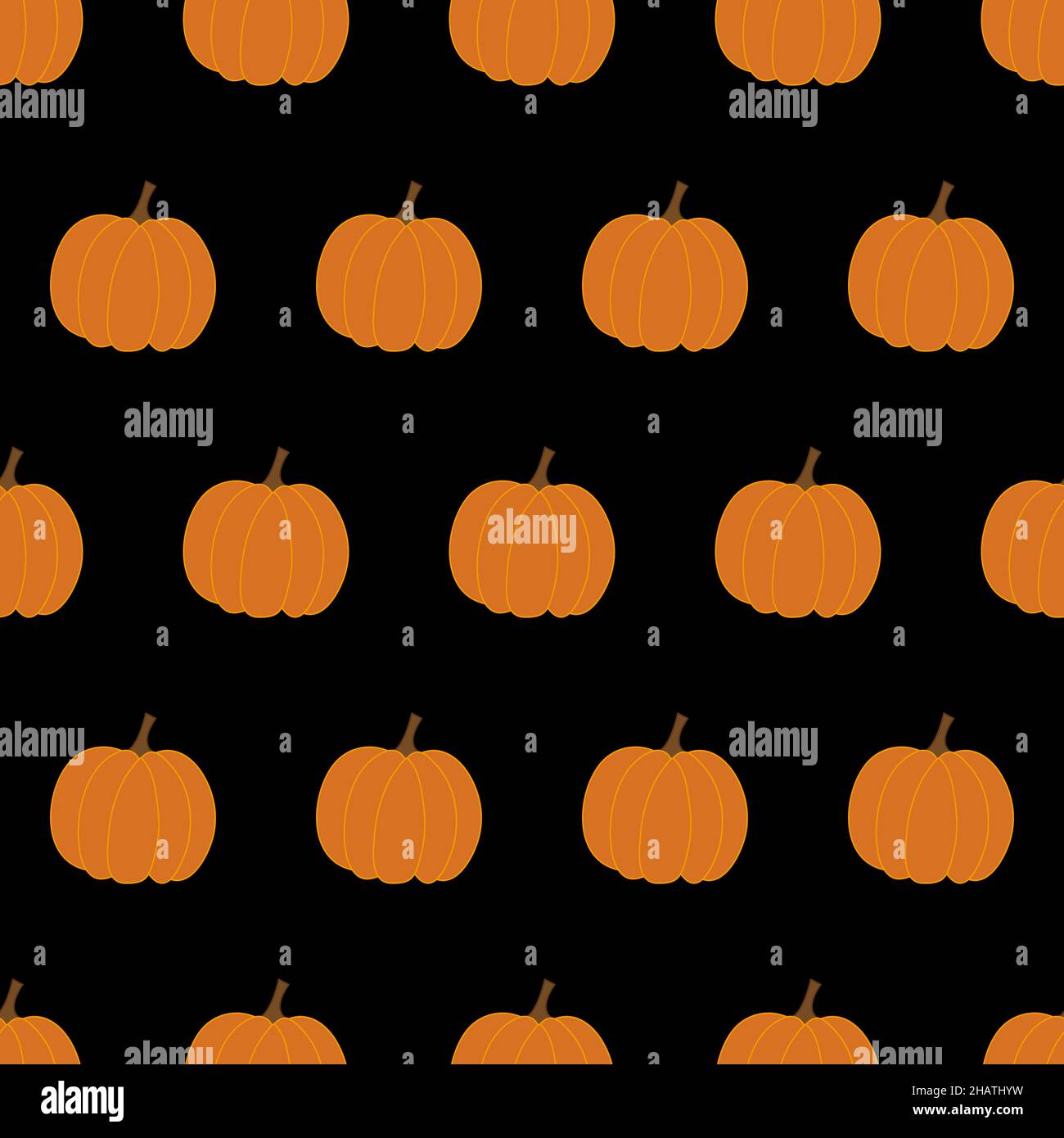 Modello senza cuciture con zucche. Sfondo di Halloween. Illustrazione vettoriale. Illustrazione Vettoriale