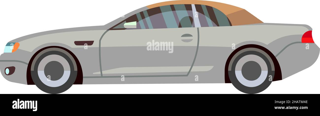 Icona vettura Coupé. Veicolo Silver a due porte Illustrazione Vettoriale