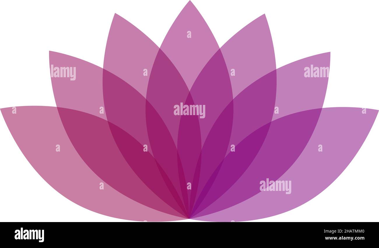 Logo fiore spirituale. Pianta di loto asiatica Mystic Illustrazione Vettoriale