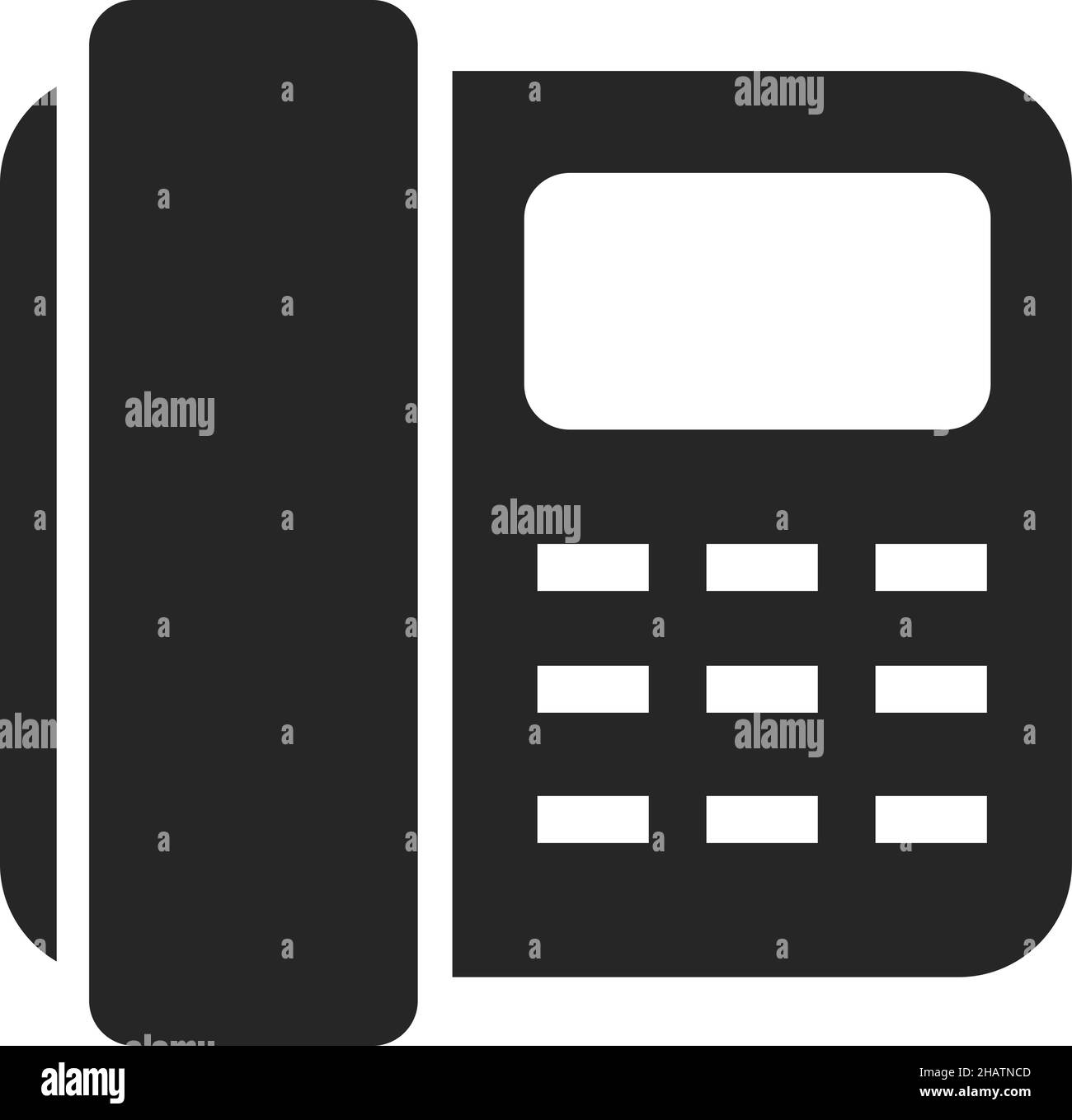 Pulsante icona telefono. Simbolo del telefono vintage in stile semplice Illustrazione Vettoriale
