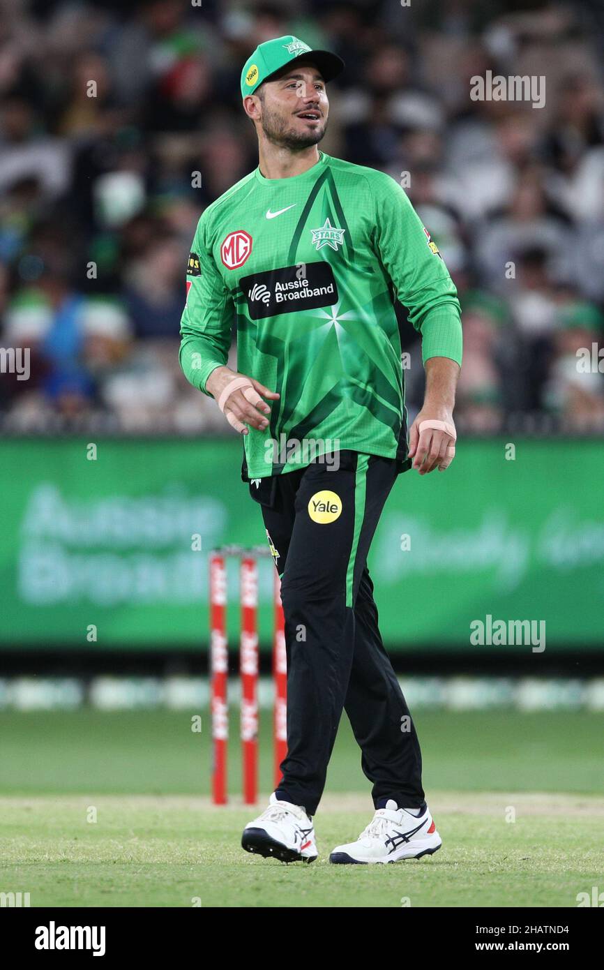 Melbourne, Australia. 15th Dic 2021. MELBOURNE, AUSTRALIA - DICEMBRE 15: Marcus Stoinis of the Stars durante la partita di cricket della Big Bash League tra Melbourne Stars e Sydney Sixers al Melbourne Cricket Ground il 15 Dicembre 2021 a Melbourne, Australia. ( Credit: brett keating/Alamy Live News Foto Stock