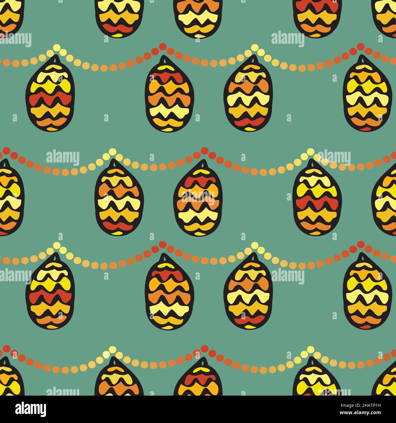 Un cono di pino natale pendente ornamenti modello Illustrazione Vettoriale