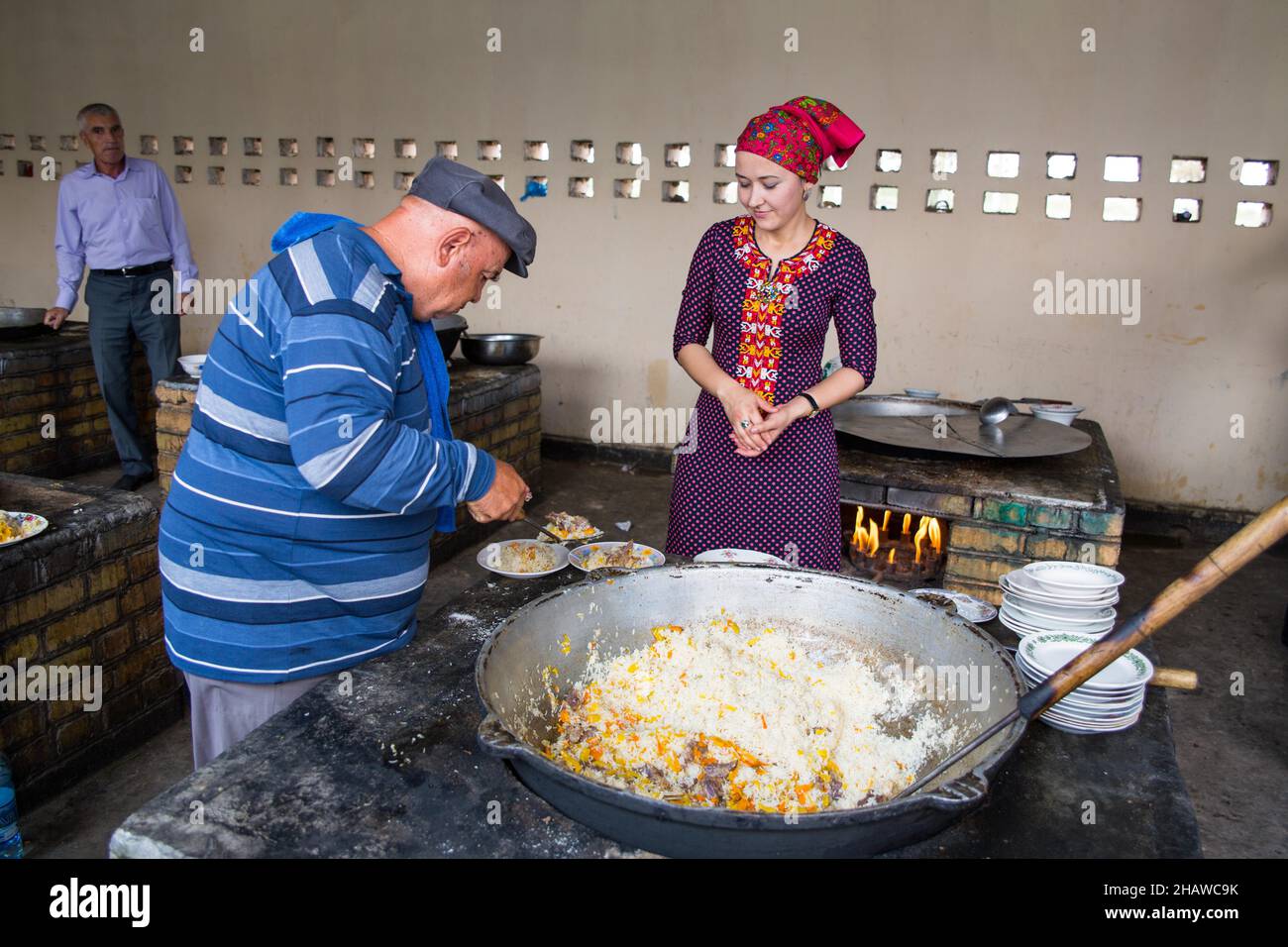 Grande cucina per i pellegrini, Seitdshemaletdin pellegrinaggio sito, Anau rovine, Turkmenistan, Anau, Turkmenistan Foto Stock