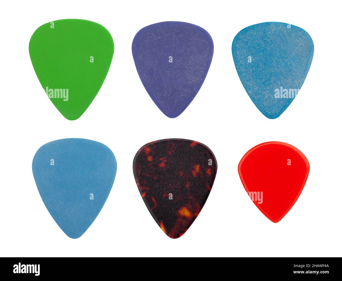 percorso di scelta della chitarra isolato su bianco Foto Stock