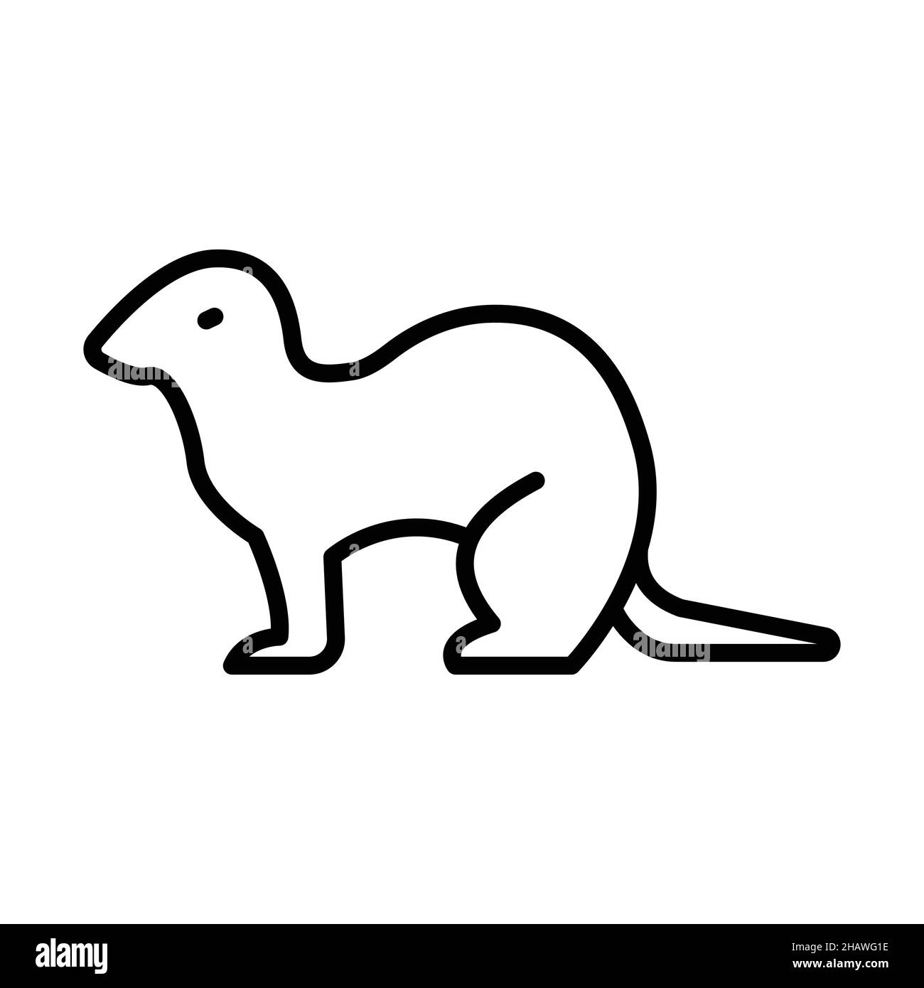 Icona del profilo di Ferret vettore animale Illustrazione Vettoriale