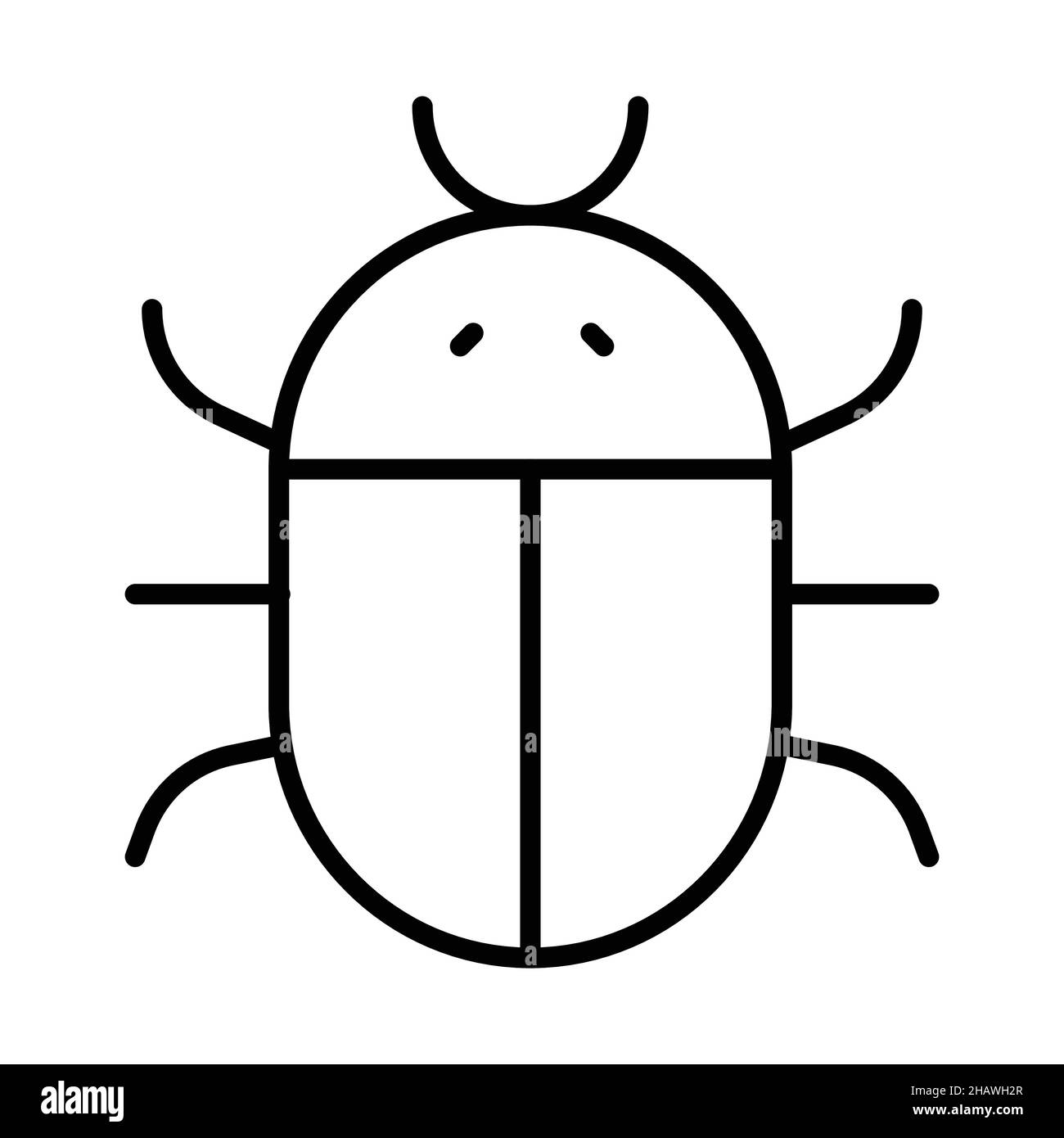 Icona contorno Ladybug vettore animale Illustrazione Vettoriale