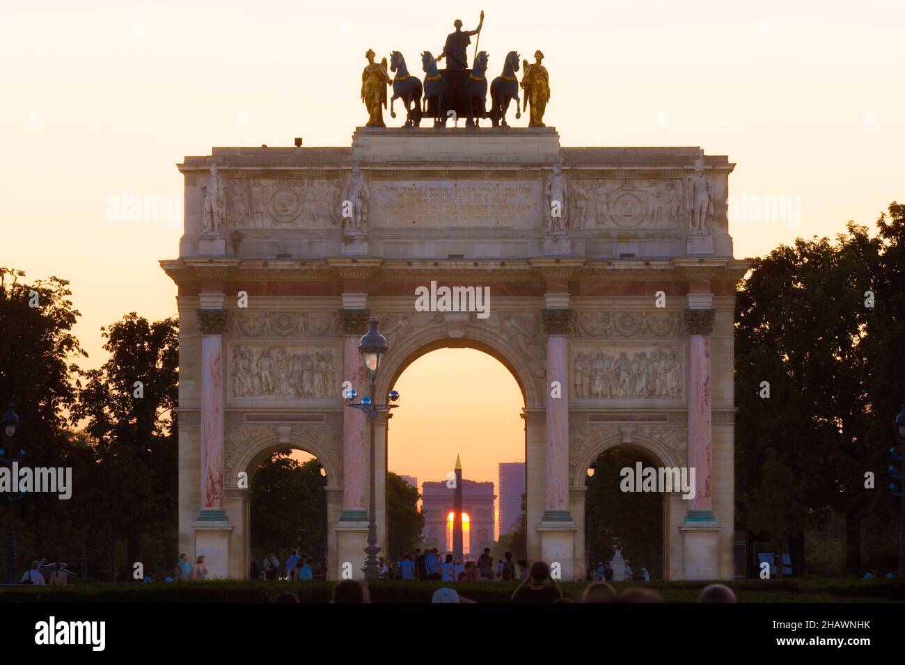 L'Arc du Carrousel al Louvre Palace and Museum, Parigi, Francia Foto Stock