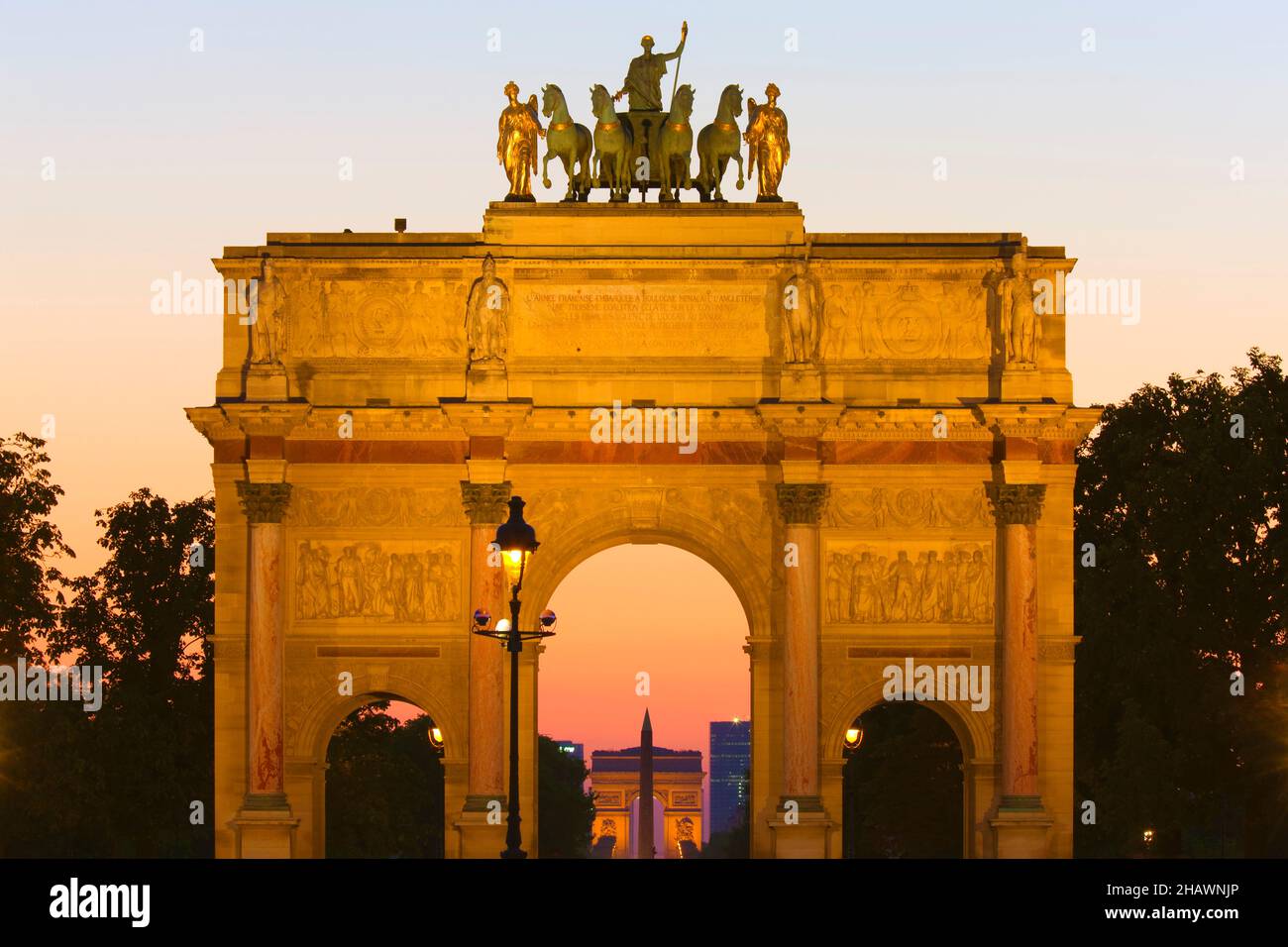 L'Arc du Carrousel al Louvre Palace and Museum, Parigi, Francia Foto Stock