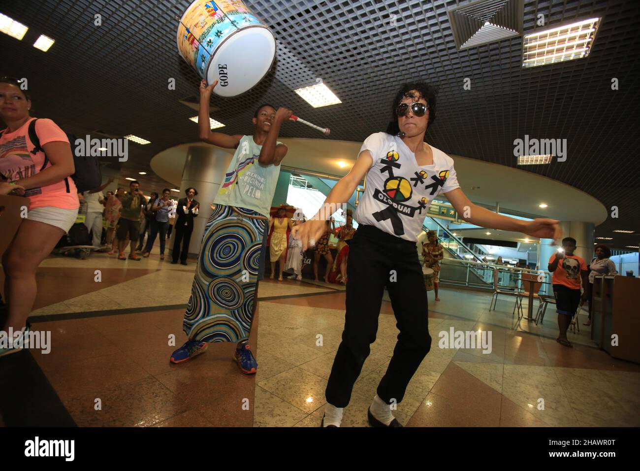 salvador, bahia, brasile - 8 agosto 2016: La cantante Michael Jacson è vista all'aeroporto di Salvador città. Foto Stock