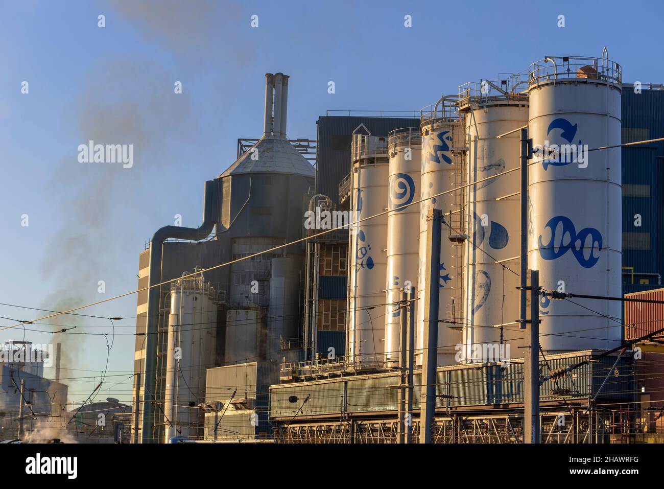 La fabbrica Unilever Faberge di Bank Quay a Warringtoon ha chiuso nell'ottobre 2020 dopo 130 anni di produzione di polvere di sapone. Foto Stock