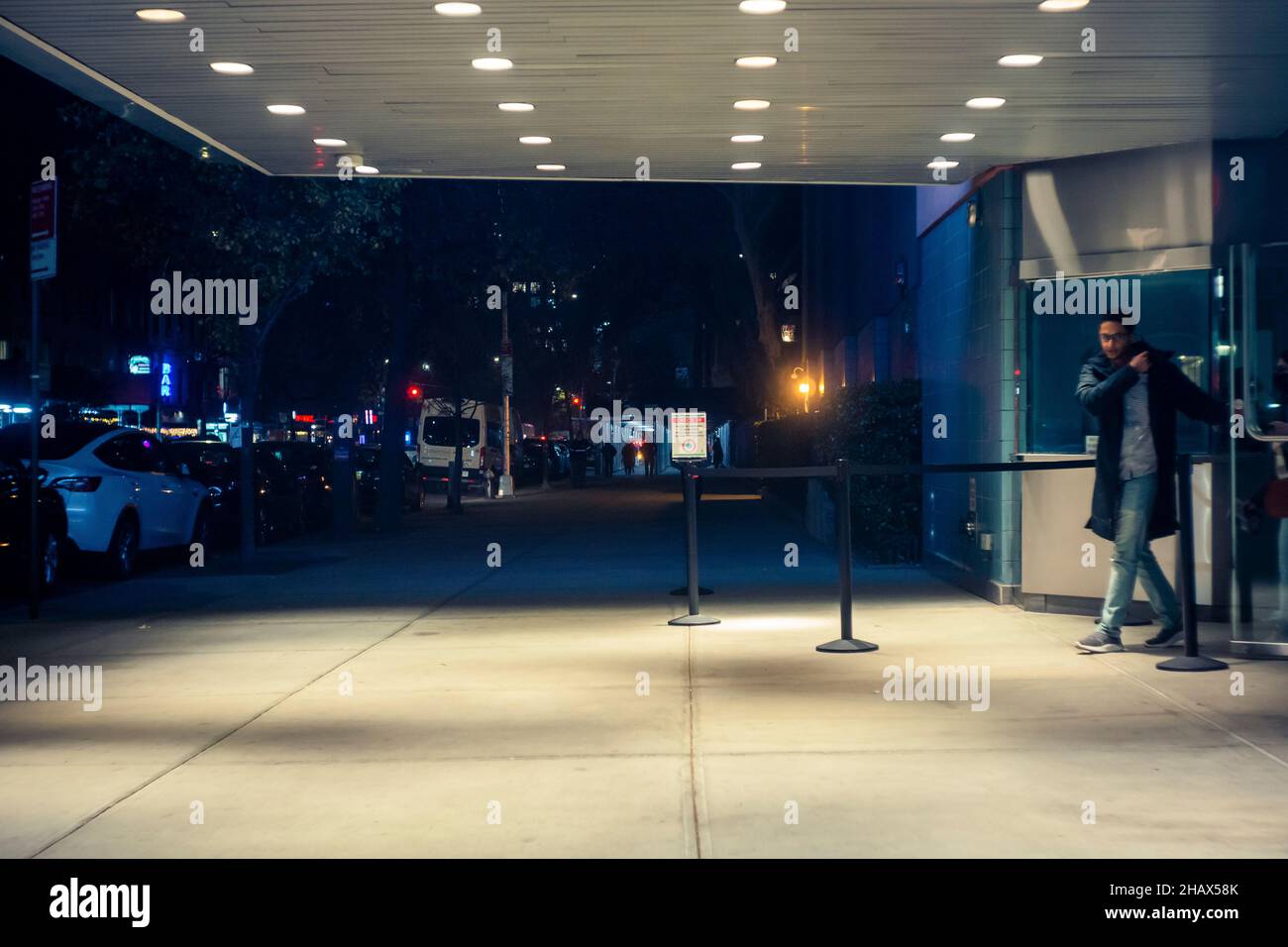 Ingresso al Teatro SVA nel quartiere Chelsea di New York venerdì 10 dicembre 2021. (© Richard B. Levine) Foto Stock