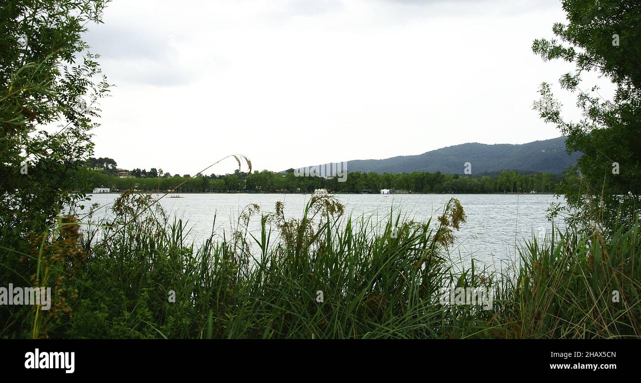 Lago Banyoles a Girona, Catalunya, Spagna, Europa Foto Stock