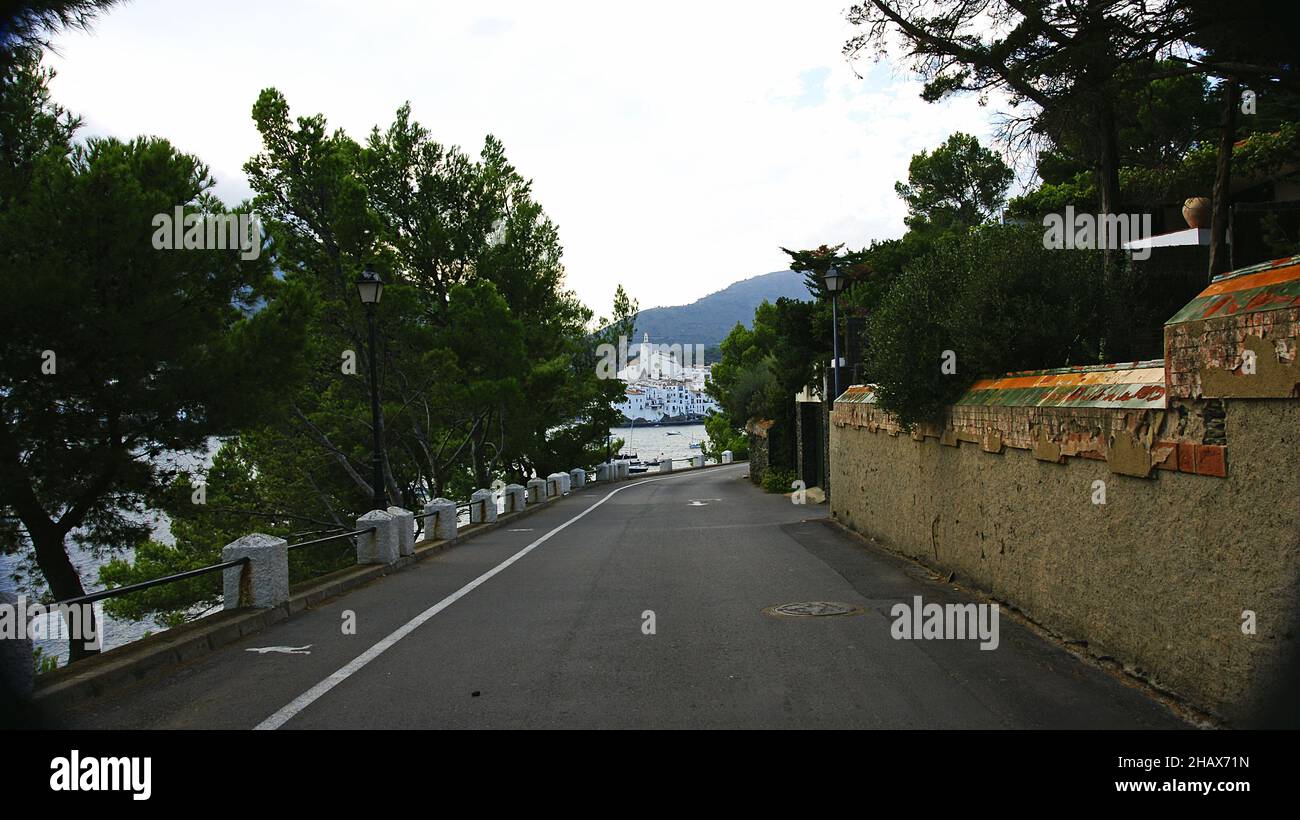 Carretera de Cadaques, Costa Brava, Girona, Catalunya, Spagna, Europa Foto Stock