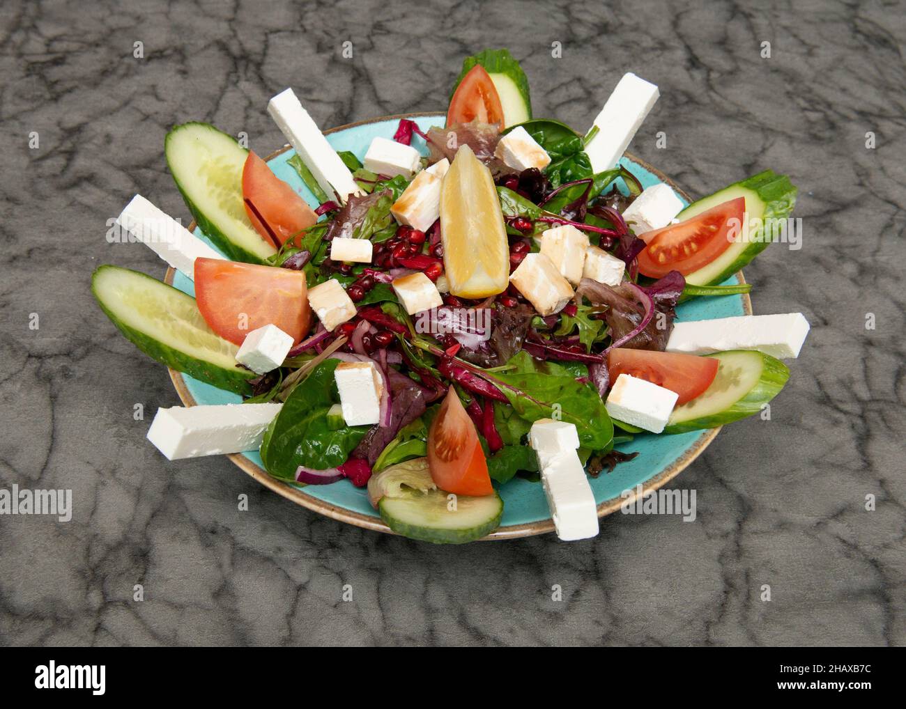 Insalata di formaggio feta cibo greco Foto Stock