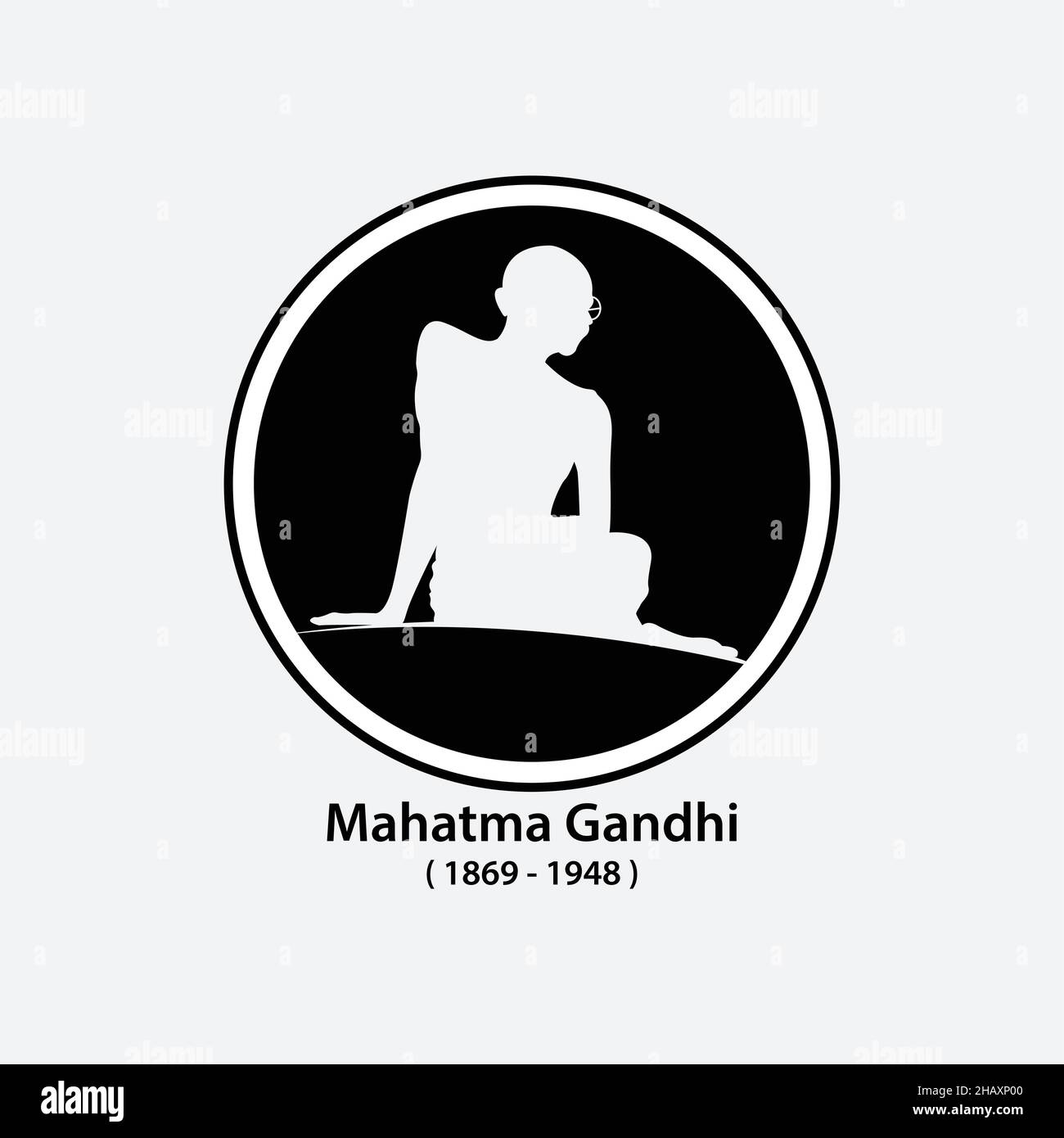 Il padre della nazione di Gandhi.India. Mahatma Gandhi immagine vettoriale, leader del movimento per l'indipendenza indiana contro il governo britannico. Il senso più popolare Illustrazione Vettoriale