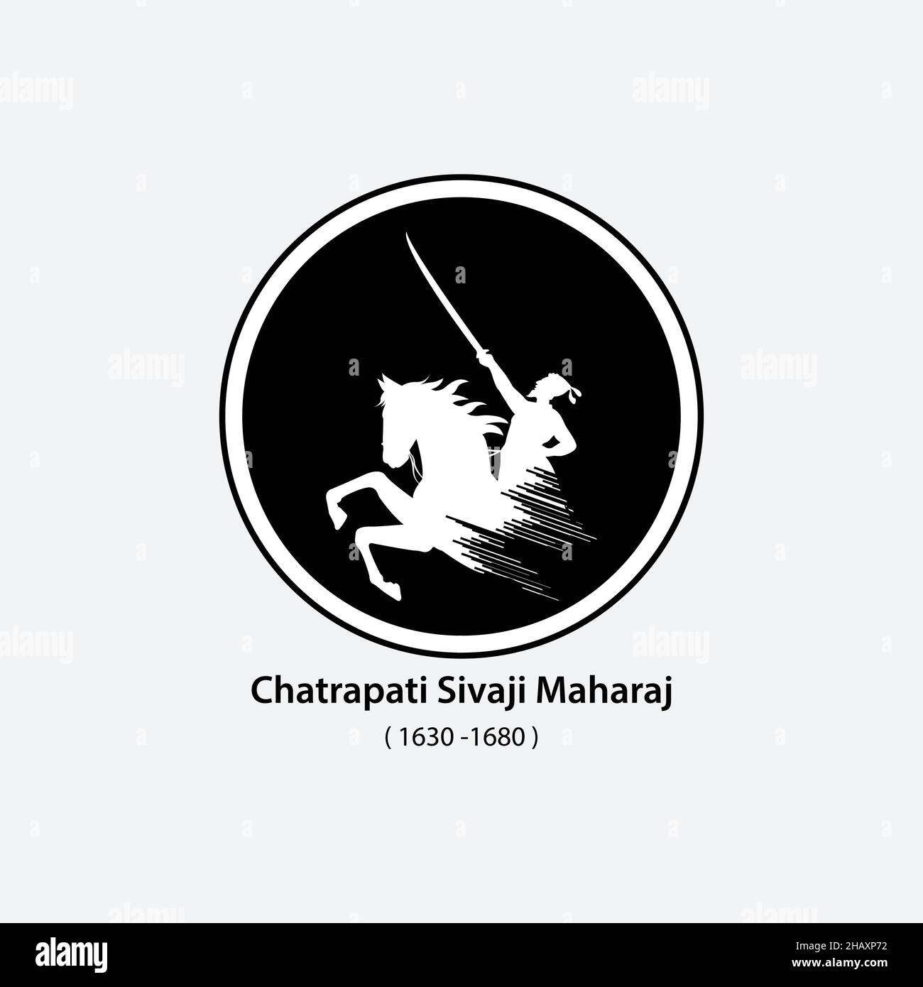 Chatrapati Sivaji Maharaj. Un combattente contro i Moguls, immagine vettoriale di vaji. Illustrazione Vettoriale
