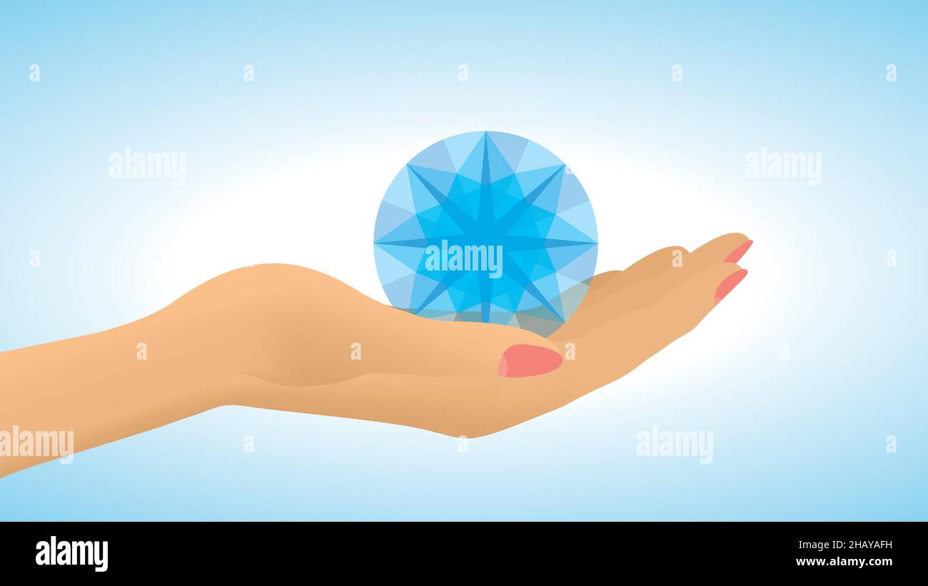 Mano con simbolo magico. Illustrazione vettoriale. EPS10. Dimensione 16:9. Illustrazione Vettoriale