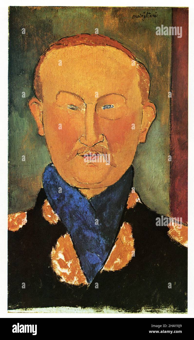 AMEDEO MODIGLIANI. Amedeo .Ritratto de Léon Bakst Foto Stock