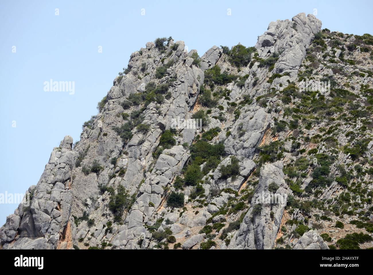 Le montagne panoramiche intorno Chefchaouen, Marocco. Foto Stock