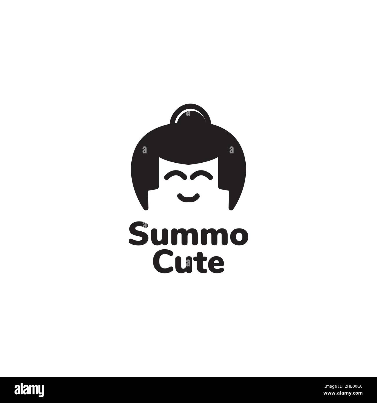 capretto faccia sumo cute logo design vettore grafico simbolo icona segno illustrazione idea creativa Illustrazione Vettoriale