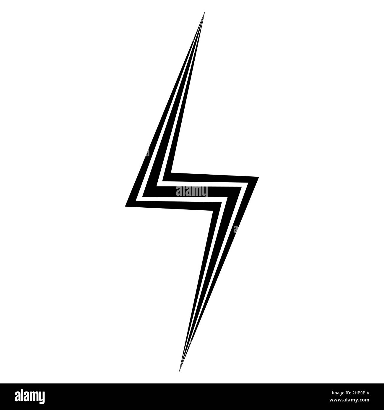Logo triplo fulmine thunder bullone stock, icona fulmine illustrazione Illustrazione Vettoriale