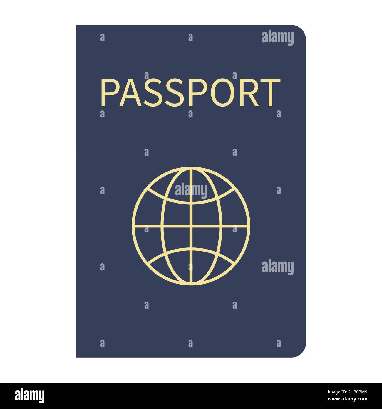Passaporto blu internazionale per viaggiare in un altro paese illustrazione stock Illustrazione Vettoriale