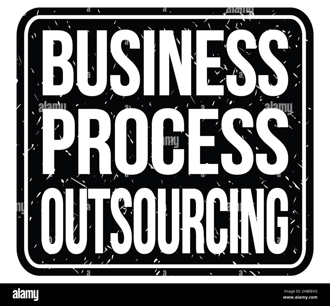 OUTSOURCING DEI PROCESSI AZIENDALI, testo scritto su un timbro nero Foto Stock OUTSOURCING DEI PROCESSI AZIENDALI, testo scritto su un timbro nero Foto Stock