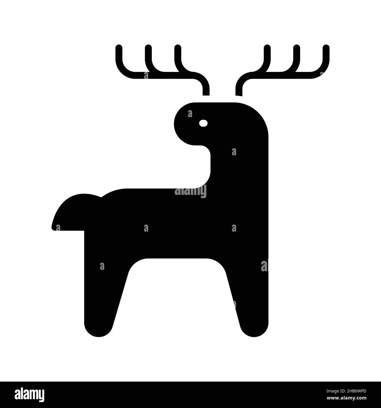 Moose Glyph icona vettore animale Illustrazione Vettoriale