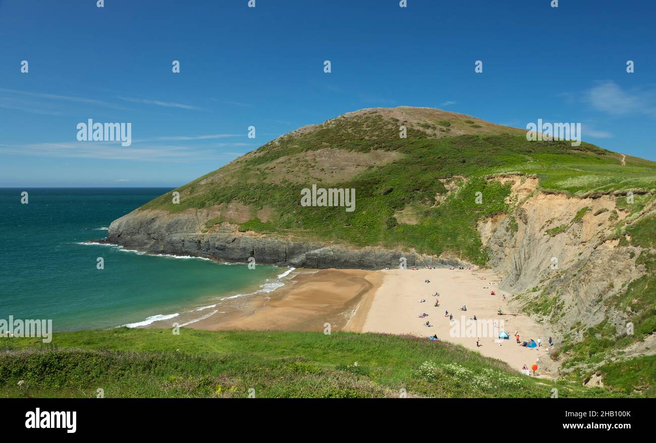 Mwnt Beach, Cardigan Bay, Cerediaion, Galles, Regno Unito, Europa Foto Stock