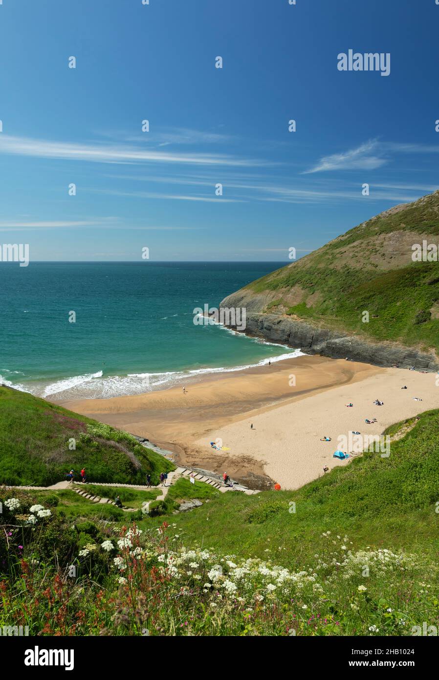 Mwnt Beach, Cardigan Bay, Cerediaion, Galles, Regno Unito, Europa Foto Stock