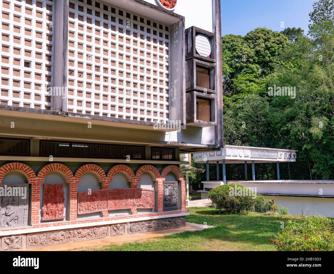 Dettaglio del teatro spirituale di Wat Suan Mokkh nella provincia di Surat Thani in Thailandia. Wat Suan Mokkh è stato fondato nel 1932 da Buddadasa Bhikkh Foto Stock