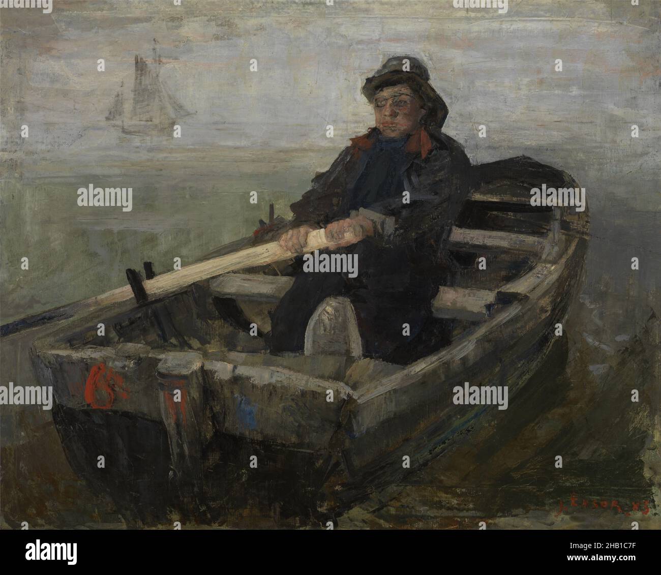 Il vogatore, James Ensor, 1883, pittura, 1883, Arte belga Foto Stock