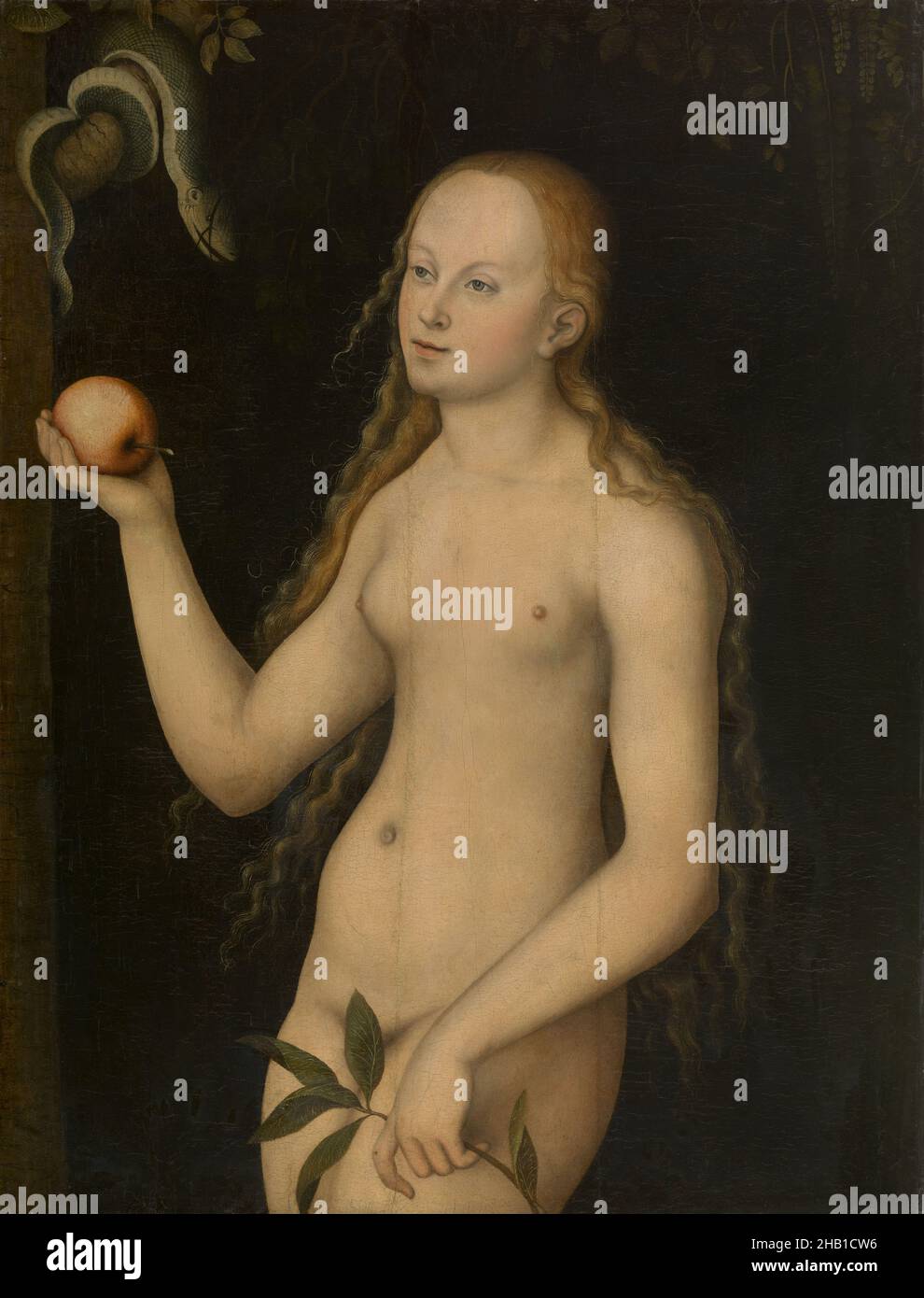 Eve, Lucas Cranach i, (1528-1530), pittura, (1528-1530), Arte belga Foto Stock